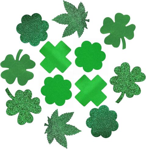 عيد القديس باتريك الحلمة يغطي المرأة أوراق البرسيم على شكل أغطية مثير بتلات الثدي رقيقة فطائر اللحم ملصقات الأخضر in Kuwait