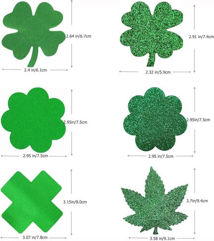 عيد القديس باتريك الحلمة يغطي المرأة أوراق البرسيم على شكل أغطية مثير بتلات الثدي رقيقة فطائر اللحم ملصقات الأخضر in Kuwait