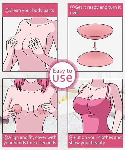 أغطية حلمات فطائر اللحم من بارنيكس للنساء قابلة لإعادة الاستخدام مع صندوق سفر - حمالة صدر غير مرئية من السيليكون الرقيق للغاية in Kuwait