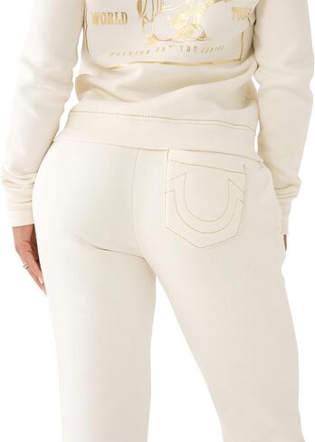 True Religion Women's Misses Lurex Big T Stitch Midrise Fleece Jogger in Saudi Arabia