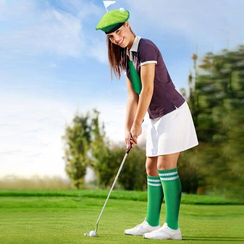 Keymall Funny Golf Costume 5 Pcs Golf Beret Green Vest Gloves Tie Sock for Adult Halloween Golf Themed Birthday Costume Party in Saudi Arabia