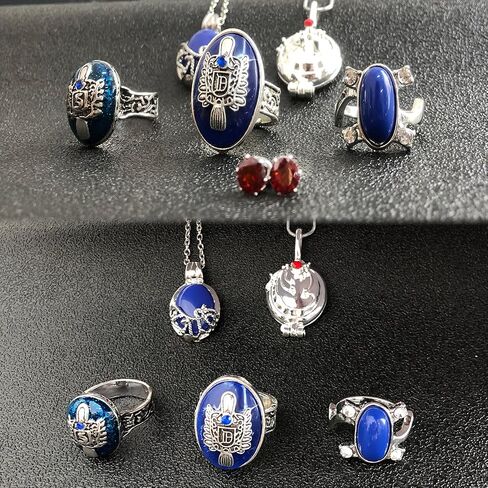 14 pcs The Vampire Diaries Sticker Elena Gilbert Opening Vervain Locket Pendant Necklace Daywalking Katherine Necklace Signet Damon's Ring Set in Saudi Arabia