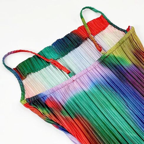Cowl Neck Printed Plisse Maxi Dress Sleeveless Tank Dress Summer Beach Dresses in Saudi Arabia
