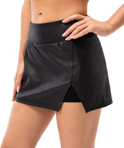 تنورة Lavento الرياضية النسائية مقاس 13.5 سم - تنورة مضلعة نشطة مع سراويل قصيرة مدمجة وتنانير تنس وتنانير جولف in Kuwait