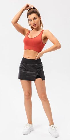 تنورة Lavento الرياضية النسائية مقاس 13.5 سم - تنورة مضلعة نشطة مع سراويل قصيرة مدمجة وتنانير تنس وتنانير جولف in Kuwait