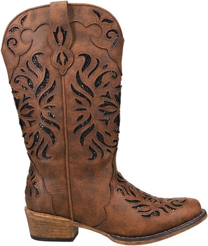 ROPER Women's Riley Glitz Embossed Snip Toe Cowboy Boots Western in Saudi Arabia