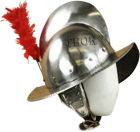THOR INSTRUMENTS Medieval Spanish Comb Morion Officer Helmet With Red Plume Replica 18g Rustic Vintage Home Decor Gifts in Saudi Arabia