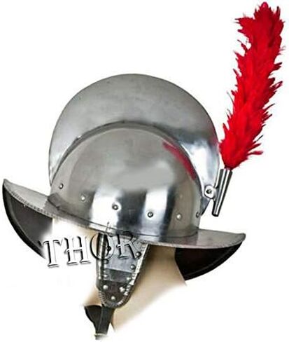 THOR INSTRUMENTS Medieval Spanish Comb Morion Officer Helmet With Red Plume Replica 18g Rustic Vintage Home Decor Gifts in Saudi Arabia