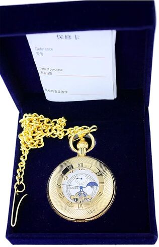 OGLE Waterproof Classics Roman Tourbillon Phases Moon Chain Fob Skeleton Automatic Mechanical Pocket Watch in Saudi Arabia
