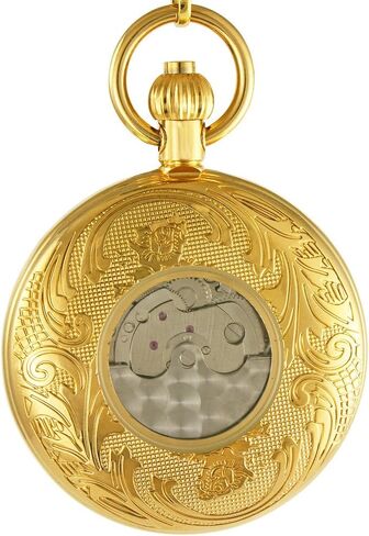 OGLE Waterproof Classics Roman Tourbillon Phases Moon Chain Fob Skeleton Automatic Mechanical Pocket Watch in Saudi Arabia