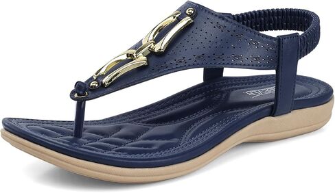 SHIBEVER Womens Flat Sandals Comfortable: Elastic T-Strap Tgong Sandal Women - Dressy Summer Sandals - Open Toe Comfort Sandal in Saudi Arabia