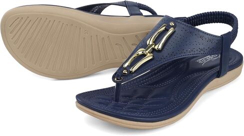 SHIBEVER Womens Flat Sandals Comfortable: Elastic T-Strap Tgong Sandal Women - Dressy Summer Sandals - Open Toe Comfort Sandal in Saudi Arabia