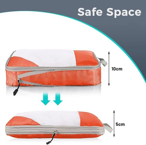 AUXDIQ 4 PCS Compression Packing Cubes for Suitcase Travel Luggage Organizer Bags Set Packing Organizers Compression Suitcase Bag Travel Essential Bag in Saudi Arabia