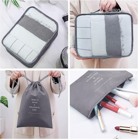 9 Pcs Travel Packing Organizers, Luggage Organizers for Suitcase Set, Travel Cubes for Suitcase Lightweight Travel Essential Bag with Large Toiletries Bag for Clothes Shoes in Saudi Arabia