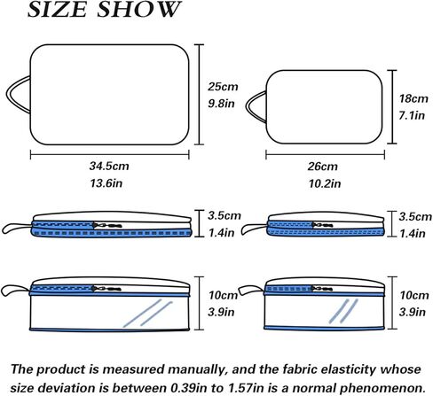 BBGreek Phi Beta Sigma - Travel Organizer Bags Set of 3 - Diamonds - Officially Licensed in Kuwait