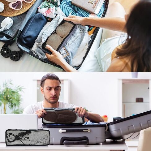 Amylove 12 Pcs Small Compression Packing Cubes Mesh Packing Travel Organizer for Women Family Lightweight Suitcase Organizer Storage Luggage Cubes with Handle for Men Adult Travel Accessories, Grey in Saudi Arabia