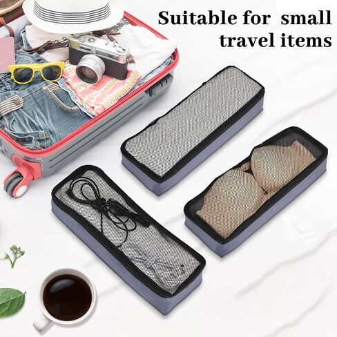 Amylove 12 Pcs Small Compression Packing Cubes Mesh Packing Travel Organizer for Women Family Lightweight Suitcase Organizer Storage Luggage Cubes with Handle for Men Adult Travel Accessories, Grey in Saudi Arabia