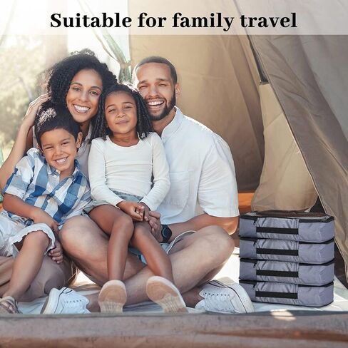 Amylove 12 Pcs Small Compression Packing Cubes Mesh Packing Travel Organizer for Women Family Lightweight Suitcase Organizer Storage Luggage Cubes with Handle for Men Adult Travel Accessories, Grey in Saudi Arabia
