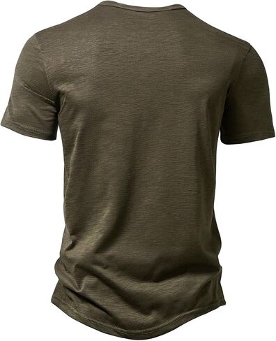 JEMITOP Men's Cotton Stylish Texture Henley Shirts Casual Short Sleeve Slim Fit 4 Buttons Muscle T-Shirts in Saudi Arabia