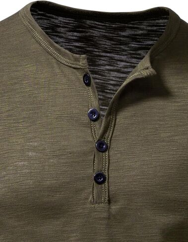 JEMITOP Men's Cotton Stylish Texture Henley Shirts Casual Short Sleeve Slim Fit 4 Buttons Muscle T-Shirts in Saudi Arabia