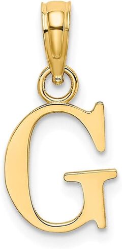 Solid 14k Yellow Gold G Block Initial Letter Alphabet Charm Pendant in Saudi Arabia