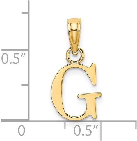 Solid 14k Yellow Gold G Block Initial Letter Alphabet Charm Pendant in Saudi Arabia