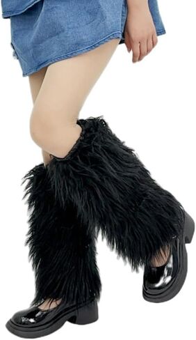 Solyinne Faux Fur Leg Warmers Fleece Boot Cuff Cover Furry Leg Warmer for Women Y2K Party Accessory Set in Saudi Arabia