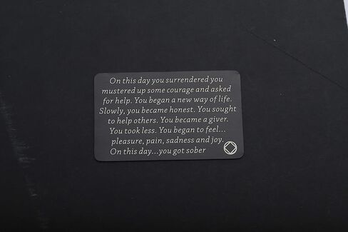 TIIMG Sobriety Gift Addiction Recovery Gift AA Gift NA Gift 12 Step Gifts Alcoholics Anonymous AA Recovery Sobriety Wallet Insert Card (AA necklace) in Saudi Arabia