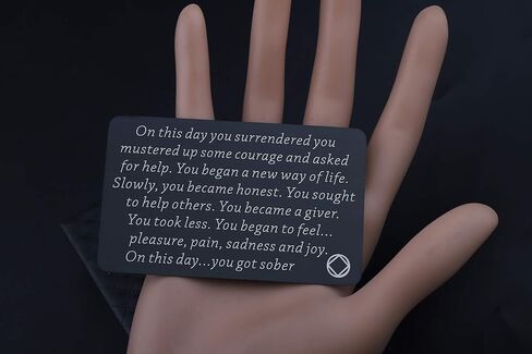 TIIMG Sobriety Gift Addiction Recovery Gift AA Gift NA Gift 12 Step Gifts Alcoholics Anonymous AA Recovery Sobriety Wallet Insert Card (AA necklace) in Saudi Arabia