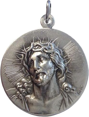 The Holy Face of Jesus Christ Medal - Ecce Homo (Behold the Man) - Real Italian Masterpiece BIg Size - 32 mm - Made in HIGH RELIEF in Saudi Arabia