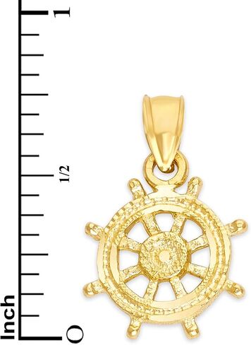 Solid Gold Daharma Wheel Pendant in 10k or 14k, Religious Gifts Buddhism Jewelry in Saudi Arabia