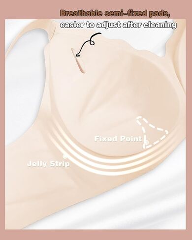 SERSARY Women Wireless Seamless Bra Full Coverage Wavy Padded No Underwire Comfort V Neck Smooth Bralettes in Saudi Arabia