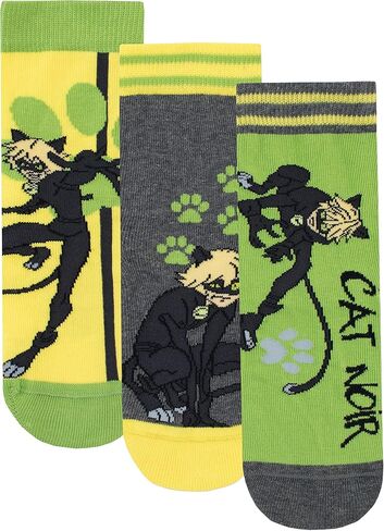 Miraculous Ladybug Boys' Cat Noir Socks Pack of 3 in Saudi Arabia