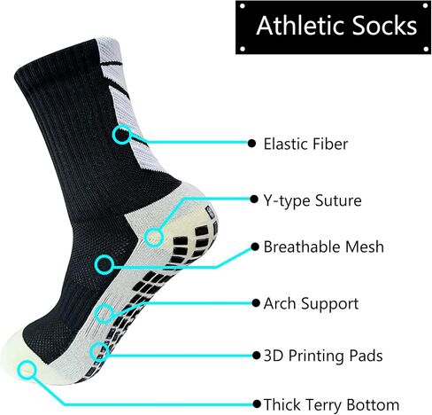 EASYLONGJEE Soccer Grip Socks Youth Boys 8-12 - Kids Soccer Socks Non Slip Gain The Edge Grip Socks in Saudi Arabia