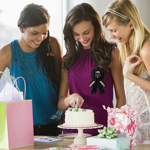 دبوس شارة صفيح رائع 20 ورائع، دبوس عيد ميلاد سعيد 20، هدية عيد ميلاد 20، زر بروش ملون لتزيين حفلات عيد الميلاد العشرين - وردة ذهبية وسوداء in Kuwait