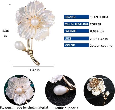 2020 Fashion New Flower Colored Brooch Girl's Holiday Gift Jewelry Safety Pin Purple Grape White Shell Flower in Saudi Arabia