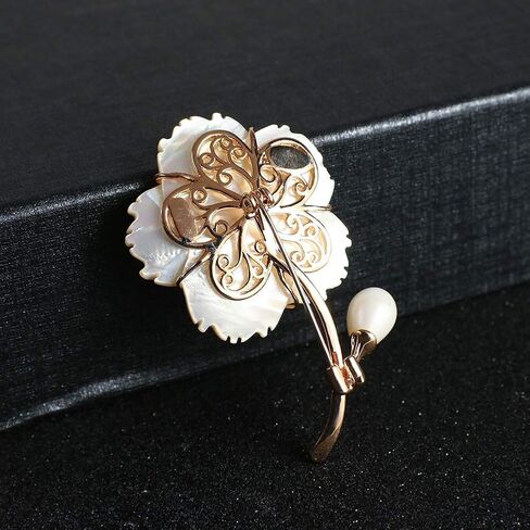 2020 Fashion New Flower Colored Brooch Girl's Holiday Gift Jewelry Safety Pin Purple Grape White Shell Flower in Saudi Arabia