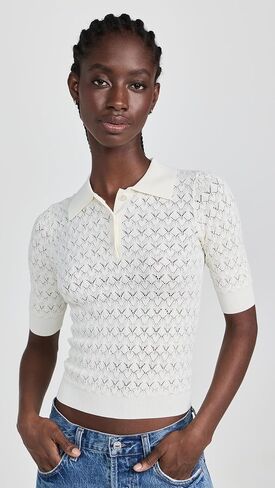 Sea Women's Rue Fine Gauge Knit Polo Sweater in Kuwait