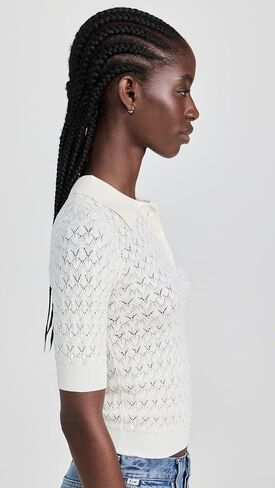 Sea Women's Rue Fine Gauge Knit Polo Sweater in Kuwait