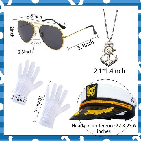 LaVenty Yacht Captain Hat Yacht Captain Costume Sailor Accessories Set Sailor Hat with Captain Prop Halloween Cosplay Accessories in Saudi Arabia