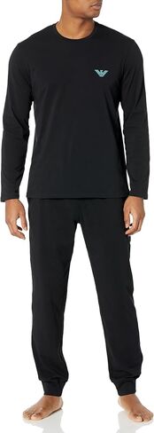 Emporio Armani Men's Megalogo Comfort Fit Long Sleeve Pajama Set in Saudi Arabia
