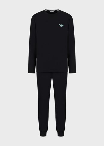 Emporio Armani Men's Megalogo Comfort Fit Long Sleeve Pajama Set in Saudi Arabia