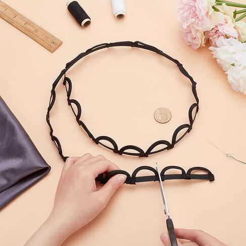 BENECREAT 1.1 Yard Black Corset Loops for Corset Lacing, 1-1/8 Inch Dress Back Satin Webbing Corset Back Interchangeable Zipper for Craft Wedding Accessories, Prom Dresses, Formal Dresses in Saudi Arabia
