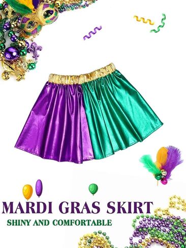 تنورة كاكاكو ماردي غرا المعدنية، تنورة كرنفال هولوجراهيك، تنورة بطن لامعة، تنورة صغيرة زي للنساء والفتيات in Kuwait