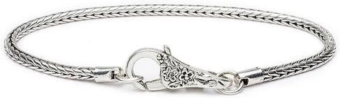 RUBYCA 5Pcs 20cm Bracelet 18KGP Silver Plated Heart Lobster Clasp Floral Snake Chain Charm Beads DIY in Saudi Arabia