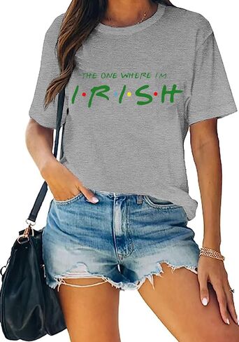 Women St Patricks Day Shirts Shamrock Graphic Casual Tshirts Cute Lucky Irish Tee Spring in Saudi Arabia