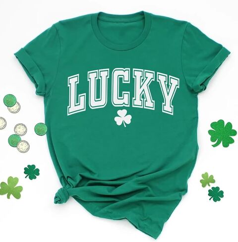 Women St Patricks Day Shirts Shamrock Graphic Casual Tshirts Cute Lucky Irish Tee Spring in Saudi Arabia