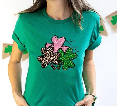 Women St Patricks Day Shirts Shamrock Graphic Casual Tshirts Cute Lucky Irish Tee Spring in Saudi Arabia