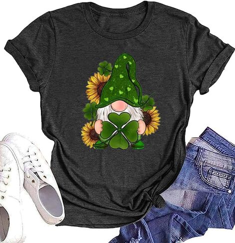 Women St Patricks Day Shirts Shamrock Graphic Casual Tshirts Cute Lucky Irish Tee Spring in Saudi Arabia