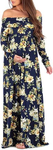 Mother Bee Maternity Off Shoulder Cowl Neck Maternity Dress for Baby Shower or Casual Wear in Saudi Arabia